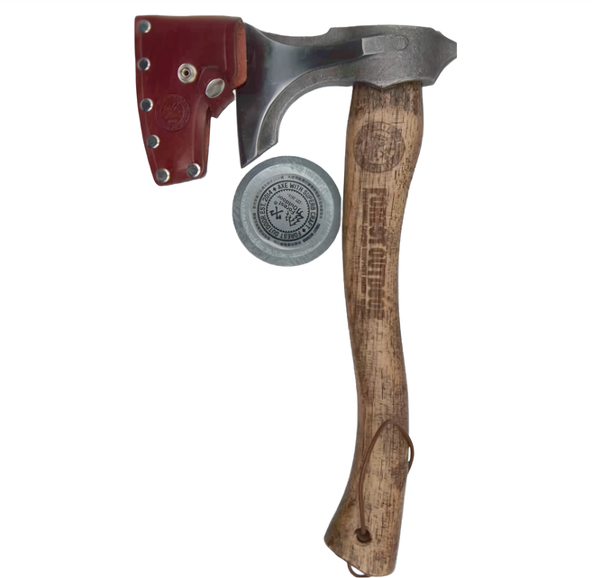 Forest Outdoor 群森戶外 森 伐木突擊斧 木柄斧 15吋 + 真皮皮套 38cm, 1個, 胡桃木