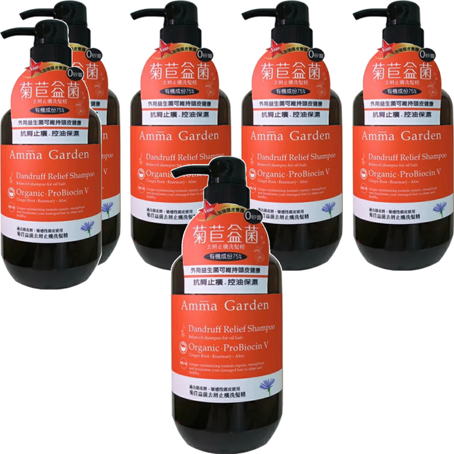 Amma Garden 艾瑪花園 菊苣益菌去屑止癢洗髮, 750ml, 6瓶