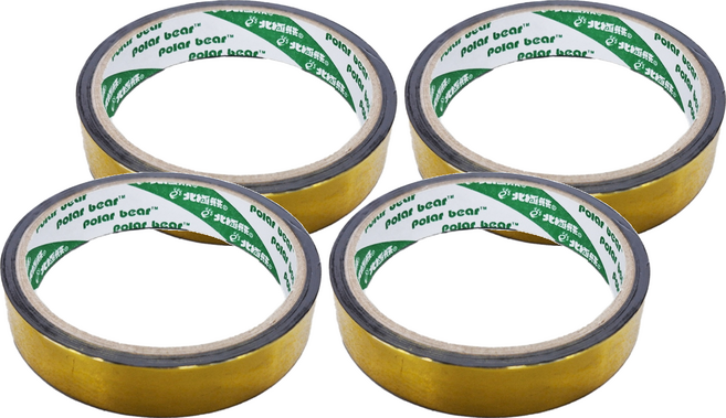 polar bear 北極熊 大彩色晶晶膠帶 RAT1818K 18mm, 金色, 4個