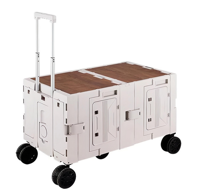 AOTTO 創意傢俱 升級加厚款折疊收納推車購物車 150L, 白色, 1個