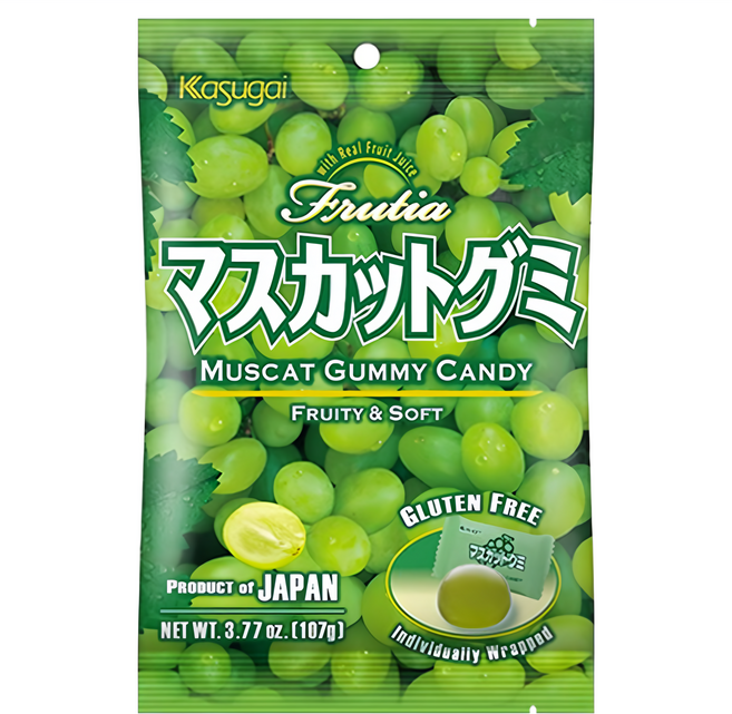 Kasugai 春日井 果汁軟糖 白葡萄味, 107g, 1袋