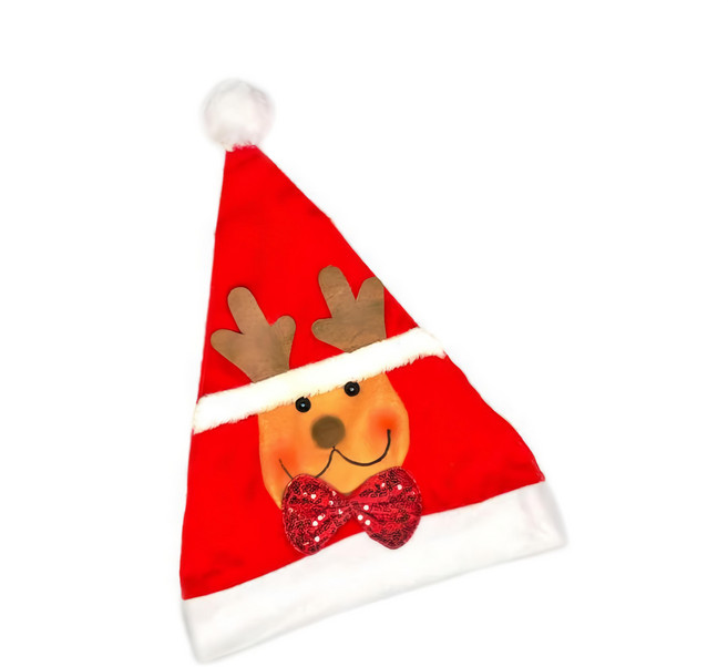 摩達客 耶誕派對可愛領結聖誕帽 圓周約58cm, 1件, 麋鹿頭