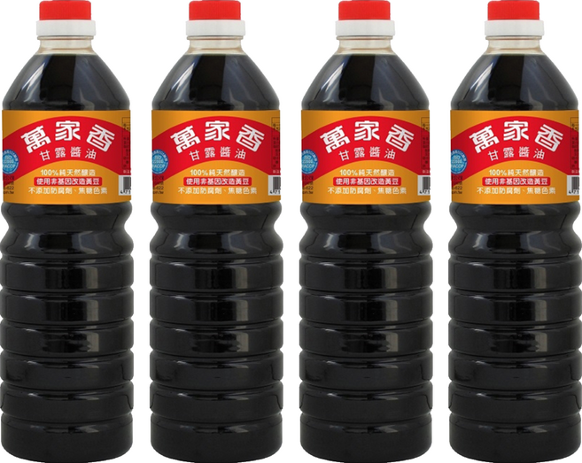 萬家香 甘露醬油, 1L, 4瓶
