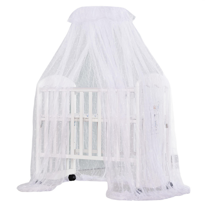 vivibaby 嬰兒床專用蚊帳 加大款 135 x 75cm以下之木製嬰兒床適用, 白色
