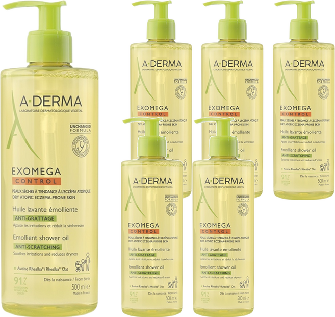 A-DERMA 艾芙美 新葉益護佳沐浴露 舒緩乾燥 適用於嬰幼童、成人、老年人, 500ml, 6瓶