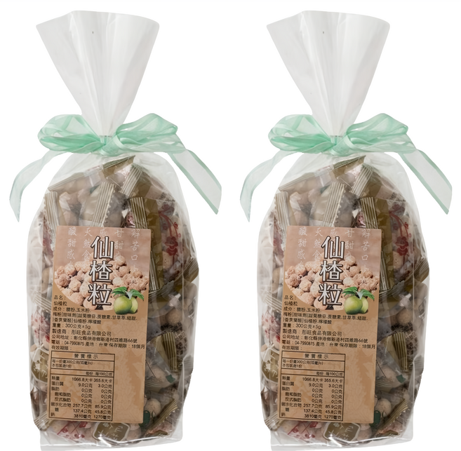 彤旺食品 仙楂粒, 300g, 2袋