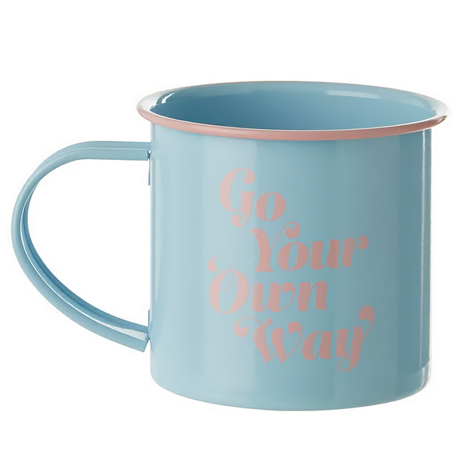 Premier 琺瑯馬克杯 350ml 12.5 x 9 x 8cm 120g, 做自己 藍色, 1個