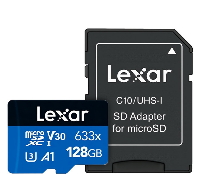 Lexar 雷克沙 High Performance MicroSDXC V30 UHS-1 A1 記憶卡 附轉接器 633X, 128GB, 1個