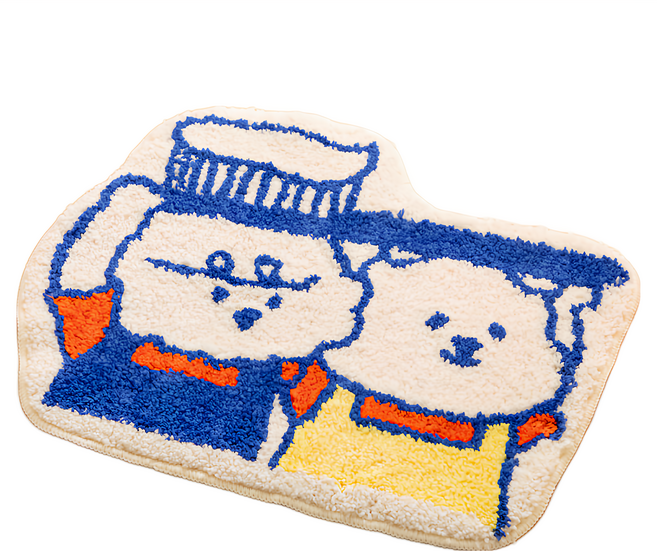 Dailylike My Buddy 絨毛腳踏墊, Tooth brush 白色