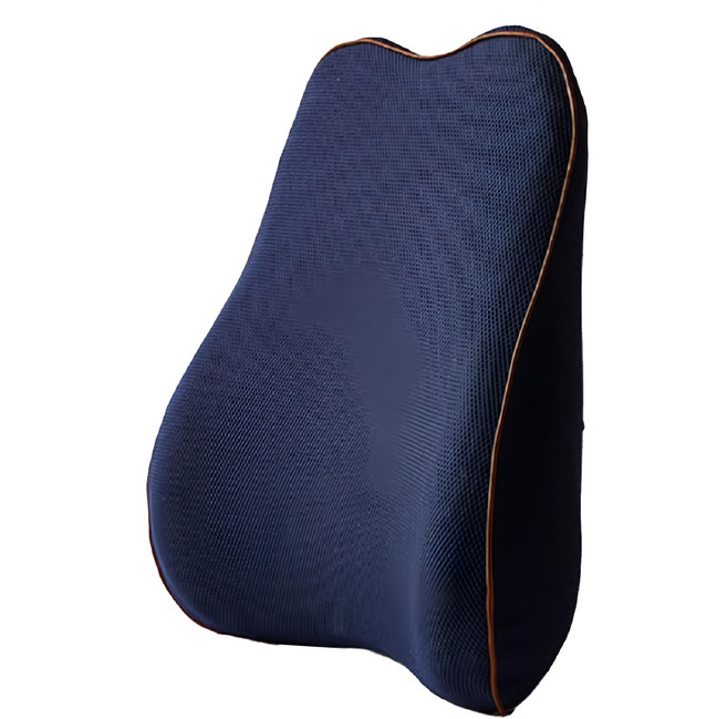 HONDONI 新款5D記憶棉護腰靠墊 居家汽車舒壓, 透氣舒爽藏青色
