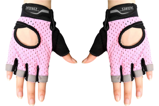 AOLIKES 奧力克斯 透氣防滑健身手套 L, 粉色, HS-113