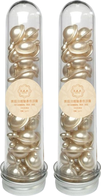 E.L.G 依洛嘉 英國油護髮香氛膠囊 30顆 添加大麻籽油 黑醋栗籽油 維生素E 荷荷芭油 免沖洗 改善頭髮分岔 使秀髮潤澤滑順, 30g, 2瓶