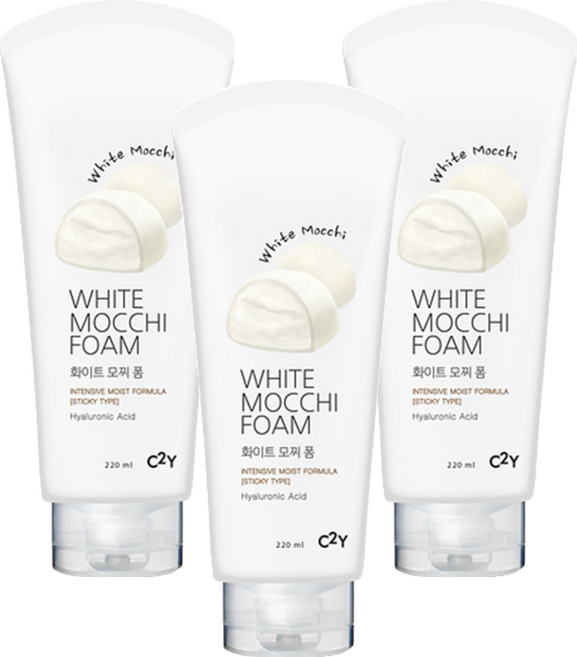 C2Y White Mocchi 洗面乳 含玻尿酸, 220ml, 3條