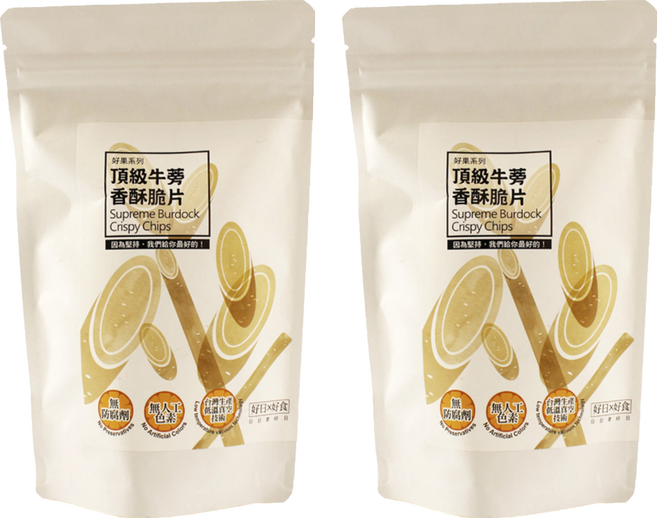 好日好食 好果系列 牛蒡香酥脆片 全素, 65g, 2包