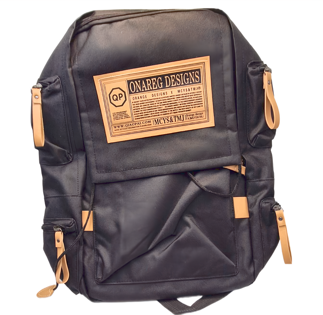 bebehome 立體時尚帆布雙肩後包 580g, 黑色