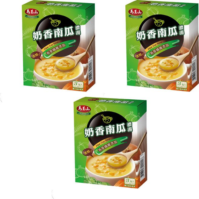 馬玉山 奶香南瓜濃湯 3包入, 45g, 3盒