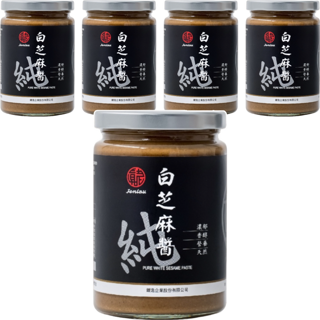 真老 純白芝麻醬, 350g, 5罐