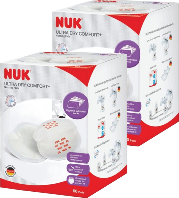 NUK 超乾爽拋棄式防溢乳墊, 60片, 2盒