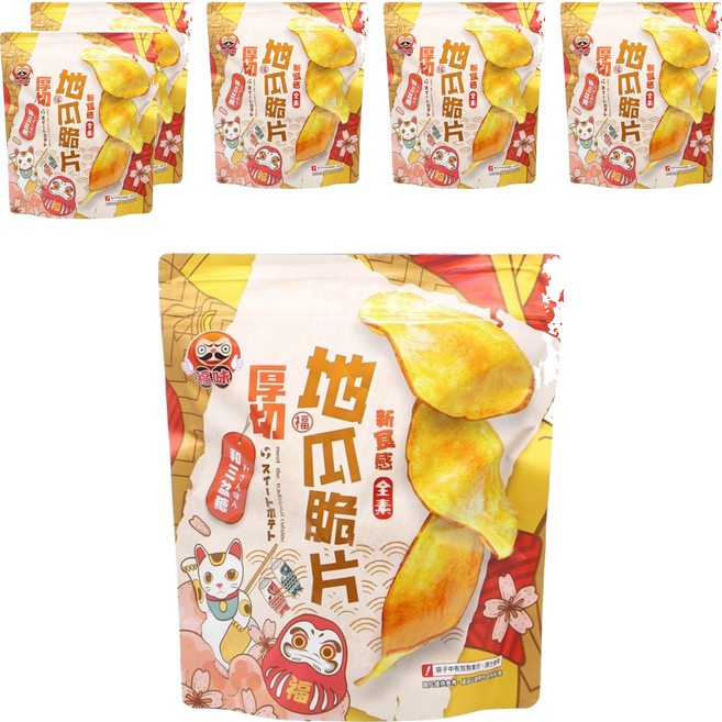 福味 厚切地瓜脆片 焦糖, 140g, 6包