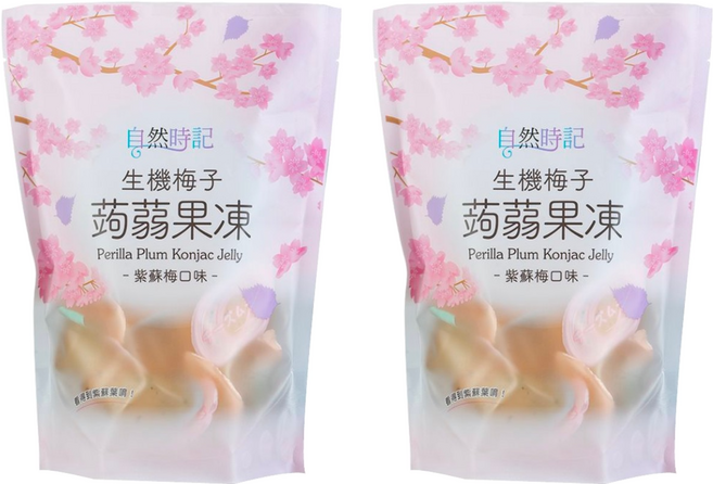 Nature Time 自然時記 生機梅子蒟蒻果凍 紫蘇梅口味, 572g, 2袋