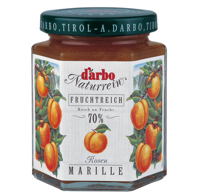 d'arbo 德寶 奧地利70%果肉果醬 杏桃, 200g, 1罐