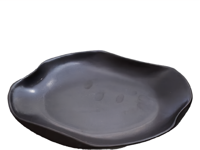 萬古燒 陶板-日本製, 雲型 黑色, 1個