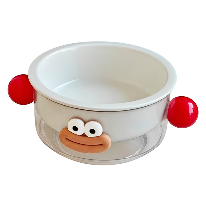 毛皇上 香腸嘴陶瓷碗, 1個, 白色