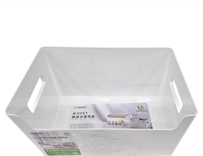 KEYWAY 聯府 來可PET開放式罝物盒 KS-620 260 x 170 x 137mm 3.5L, 白色, 1個