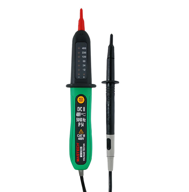 MASTECH 邁世 帶RCD的電壓測試儀 MS8922B LED顯示 交流/直流電壓 ±12V至400V 50Hz/60Hz, 1支