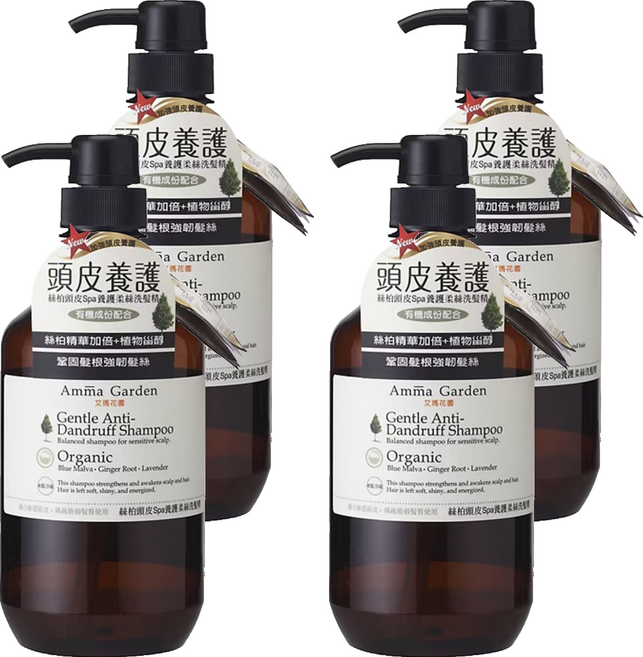 Amma Garden 艾瑪花園 絲柏頭皮SPA養護柔絲洗髮精, 500ml, 4瓶