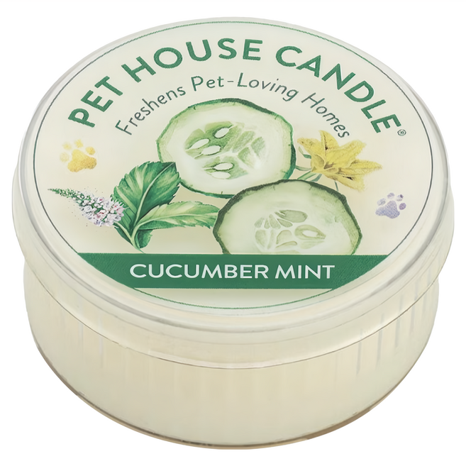 PET HOUSE 室內除臭寵物香氛蠟燭 黃瓜薄荷, 43g, 1罐