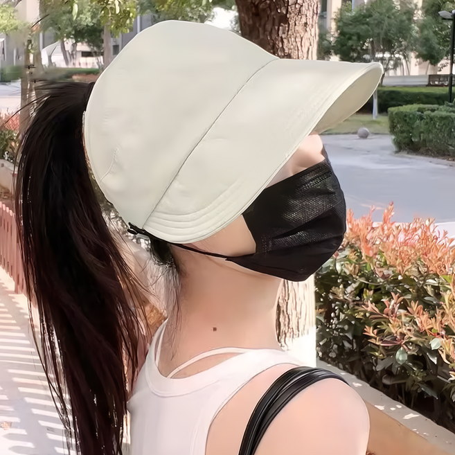 愛北鼻 親子款空頂遮陽帽 成人馬尾款 可掛口罩 2個