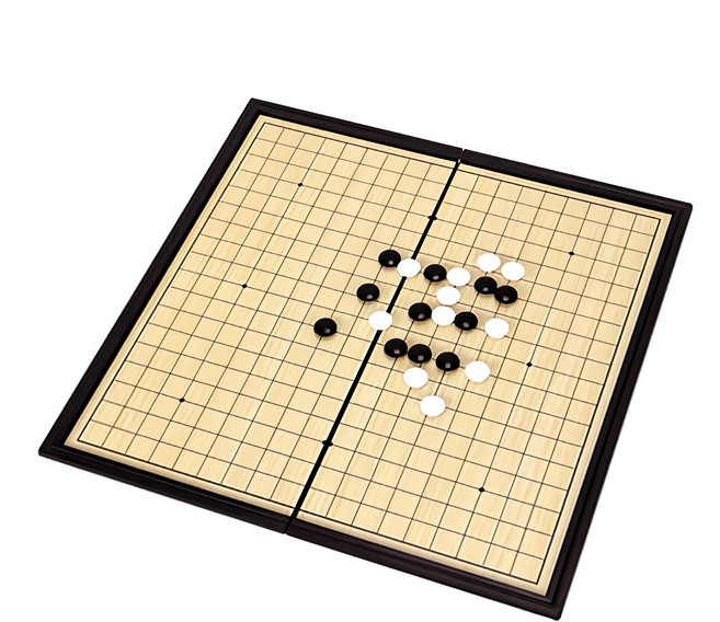 UB 19路磁性圍棋 益智, 1個, 木色