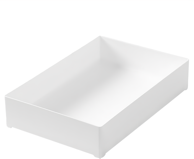 E.dot 廚櫃抽屜分格置物盒/收納盒 超大(30 x 20 x 6cm), 1個, 白色