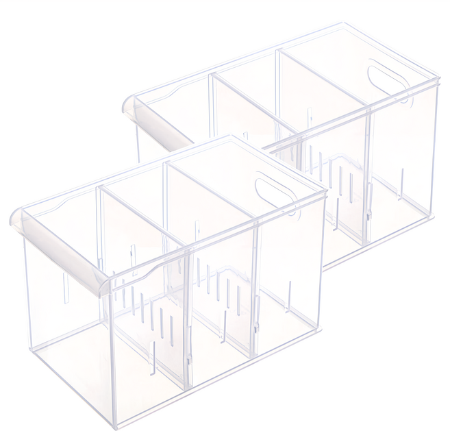 KEYWAY 聯府 Fine隔板整理盒 26.6 x 15 x 16.4 LF-3001, 透明色, 2個