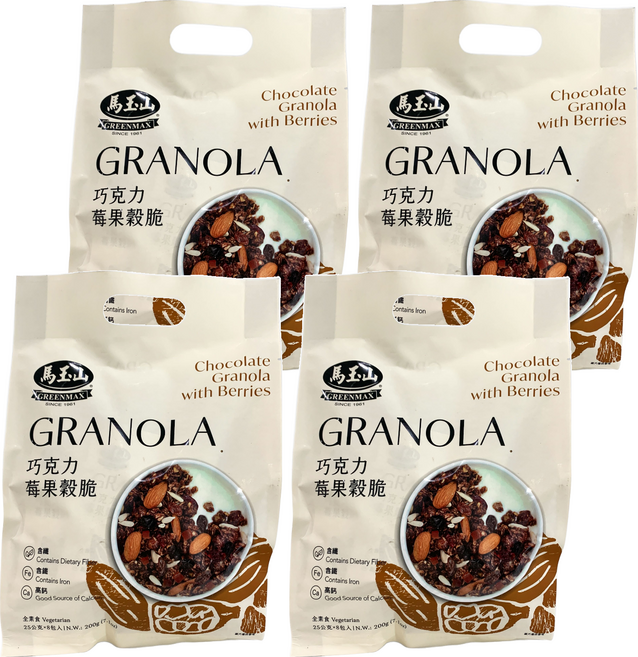 馬玉山 巧克力莓果穀脆 8包, 200g, 4袋