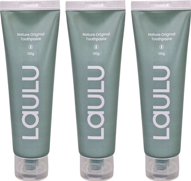 LaULU 無氟牙膏 原味, 120g, 3條