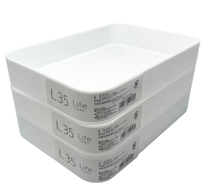 IZUMI 收納盒 L35型, 白色, 3個