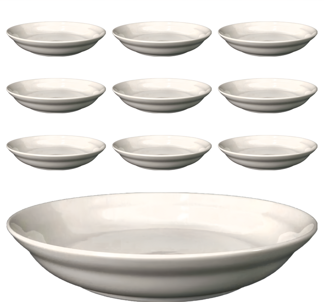 TATUNG 大同磁器 湯皿 優質磁器 簡約設計 家庭聚餐適用, 白色, 10個