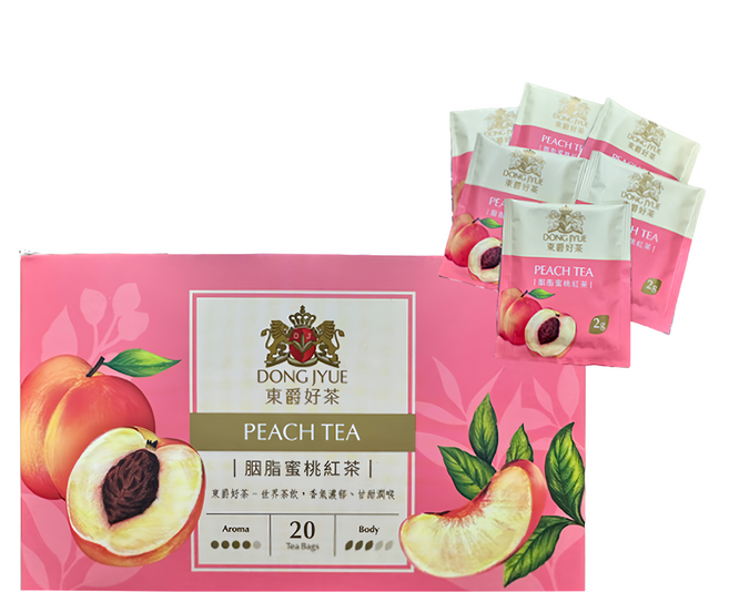 DONG JYUE 東爵好茶 胭脂蜜桃紅茶, 2g, 20包, 1盒