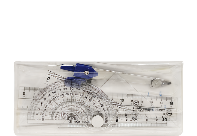 KUTSUWA 再生PET環保定規組, 透明色, 1組