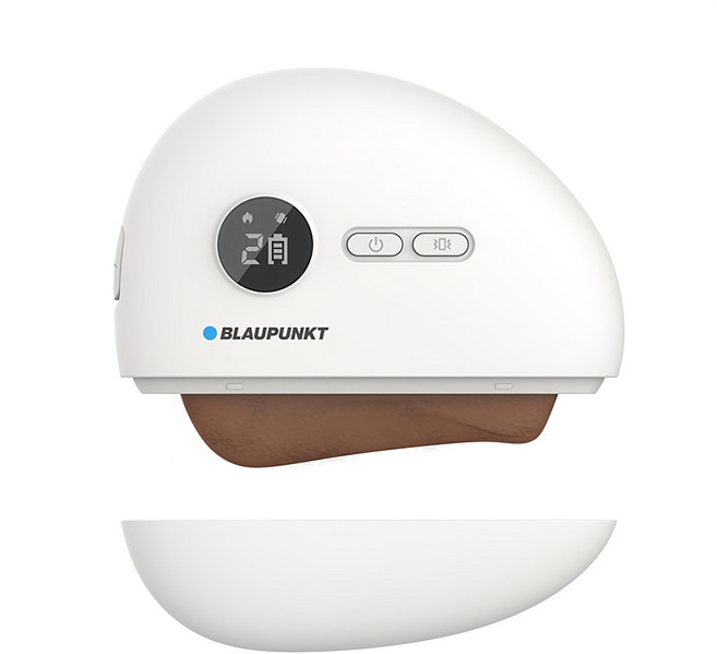 BLAUPUNKT 德國藍寶 溫感臉部按摩器 BPB-C01DS 泗濱砭石 恆溫加熱 3D貴妃曲線導頭 Type-C充電, 月光白