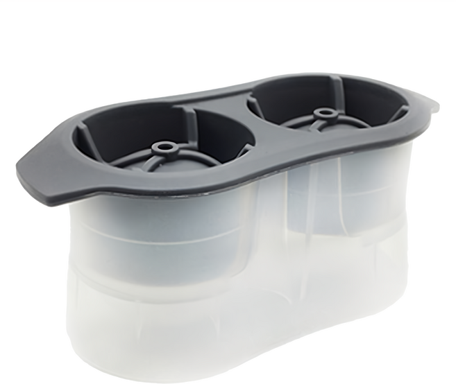 威士忌冰塊模具 PP材質 中國製造, 雙圓球 透明色 + 黑色, 1個