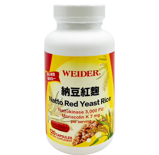 WEIDER 威德 納豆紅麴, 120顆, 66g, 1罐
