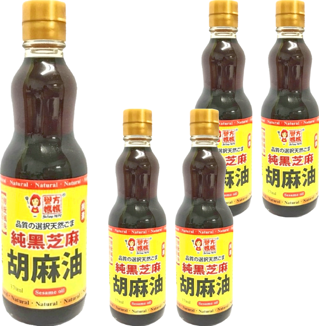 譽方媽媽 純黑芝麻胡麻油 370ml, 5瓶