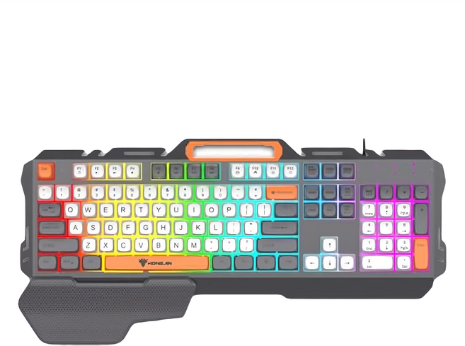 HONG JIN 宏晉 薄膜鍵盤 暗影劍士 撞色款, 黑色, HJ-721