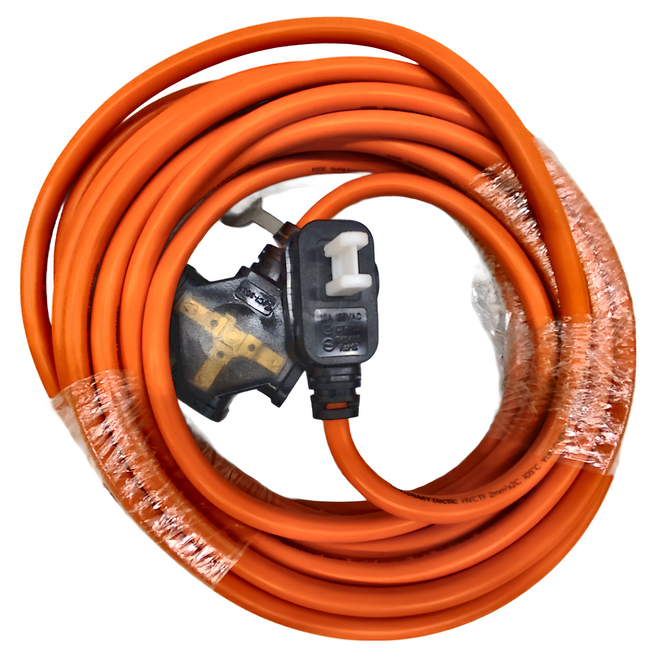 PowerWork 動力工廠 1對3座耐熱動力軟線, 9m, 橘色, 1條