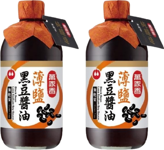 萬家香 薄鹽黑豆醬油, 450ml, 2瓶