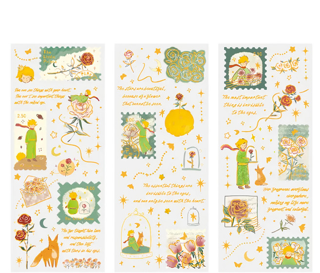 CARD LOVER 信的戀人 B612小王子 立體燙印貼紙 84776, 浪漫詩篇, 3個