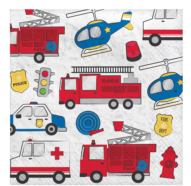 SUPER PARTY 派對城 餐巾紙 Set 6in x 6in, 16張, 小小救援隊 白色, 1袋